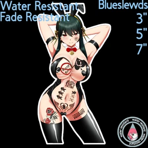 Blacked Spy x Family Yor Forger 3"/5"/7" Lewd Anime Laptop Bottle Sticker - Picture 1 of 1