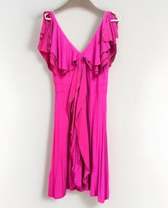BCBG Generation Damen Cocktailkleid Fuchsia Rüschen Ärmellos Größe M - Bild 1 von 7