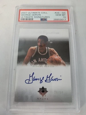 George Gervin 2007 Ultimate Collection Signatures Auto /50 PSA 10 Pop 1! - Image 1 of 2