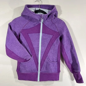 Ivivva by Lululemon Purple Fleece Lined Zip Up Hoodie Sweatshirt Girls Size 10 - Picture 1 of 6