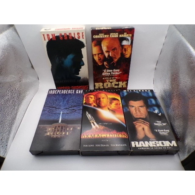 Mission Impossible Independence Day The Rock Armageddon Ransom VHS Movie Lot - Imagem 1 de 1