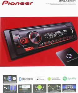 Pioneer MVH-S420BT 1-DIN Autoradio Bluetooth, roter Beleuchtung USB Car Tuner - Picture 1 of 6