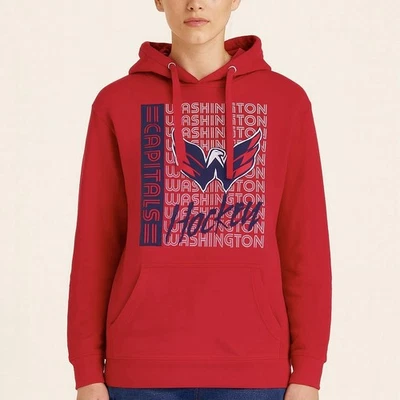 Толстовка с капюшоном Washington Capitals НХЛ размер средний красный пуловер фанатское снаряжение толстовка - Изображение 1 из 4