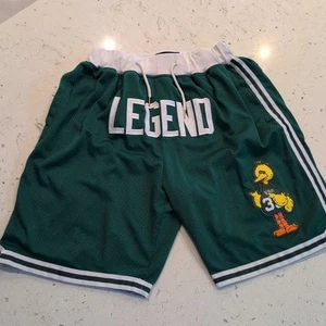 Just Don Basketball Shorts Celtics Larry Bird 33 "LEGEND" XLarge  - Picture 1 of 11