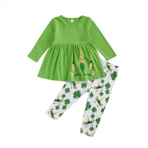 Girl's St. Patrick's Day Unicorn Outfit - Picture 1 of 5