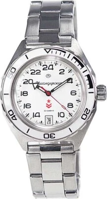 Vostok Komandirskie 650546 Watch 24-Hour Mechanical Automatic White USA Seller - Image 1 of 4