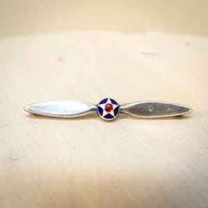 Amico Military Plane Silver Propeller Brooch Tie Pin Super Rare - Picture 1 of 2