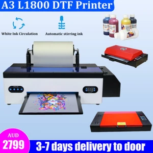 A3 DTF Inkjet Flatbed Printer Epson L1800 Direct To Film Transfer Cloth Printer - Picture 1 of 20