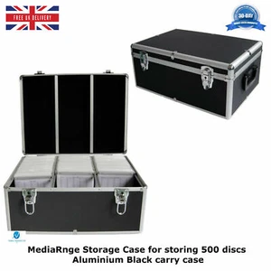 2 x CD DVD Storage DJ Case 500 Discs Black Aluminium Numbered Hanging Sleeves - Picture 1 of 12