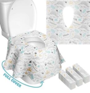Full Cover Disposable Travel Toilet Potty Seat Covers 18 pcs (Dinosaur Design)