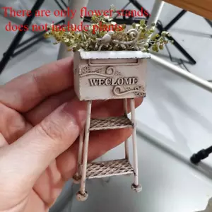 Maßstab 1:12 Puppenhaus Miniatur Weißes Modell Ungefärbt Blumenständer Garten - Bild 1 von 4