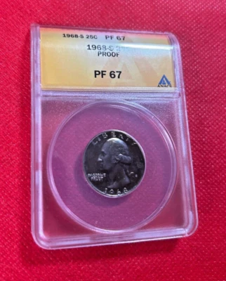 1968 S US 25 CENTS ANACS PF 67 PROOF - Image 1 of 2