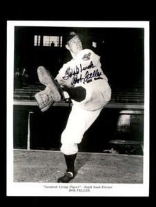 Bob Feller Signed 8x10 Photo Cleveland Autograph - Picture 1 of 2