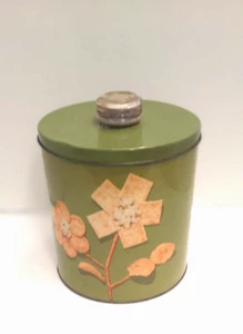 Vintage 1950s Blue Magic Krispy Kan Luce Mfg Co. Green Keep Dry Canister - Picture 1 of 5