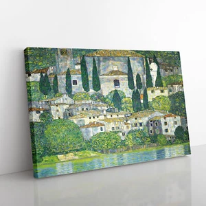 Church In Cassone By Gustav Klimt Canvas Wall Art Print Framed Picture Decor - Picture 1 of 6