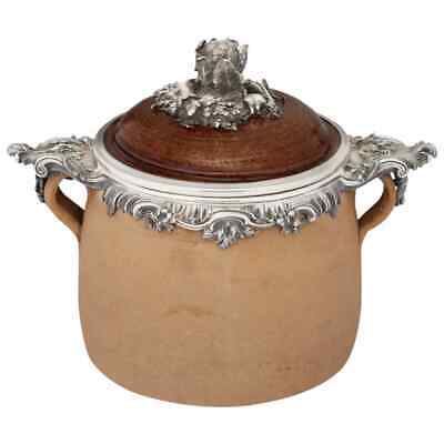 A French Silver Mounted Two-Handled Earthenware Soup Crock Pot, MARK OF BOIN-TAB • 16,302.60$