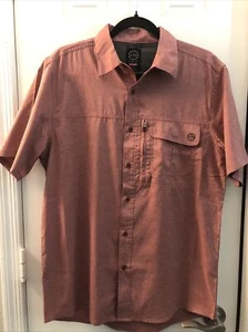 Wrangler ATG Shirt Adult Medium Red Button Up Short Sleeve Outdoors Casual Mens - Picture 1 of 10