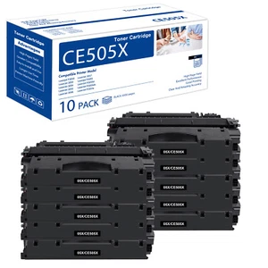 10 PACK Hign Yield Black 05X CE505X Toner Cartridge for HP P2055DN P2055D P2055X - Picture 1 of 8