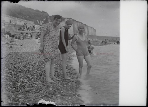 FRANCE Beach Holiday Swimwear 1936 Photo NEGATIVE Glass Plate Vr14L2n7 ...