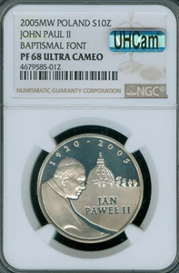 2005 MW POLA 10 Zlotych Death of John Paul II NGC PF68 UCAM MAC UHCAM & SPOTLESS - Picture 1 of 2