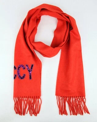 Gucci Bufanda Roja Seda/Cachemira con Lentejuelas Púrpura "GUCCY" 502362 6500 Foto 1 de 4