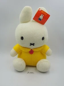 Miffy B1009 Yellow Bunny Rabbit Mercis 1999 Knitted 8" Plush TAG Toy Doll Japan - Picture 1 of 8