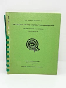 BMC British Motor Corporation Dealer Uniform Accounting System Manual 1965 - Picture 1 of 7