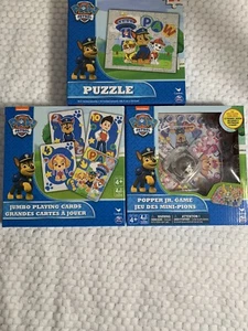 PAW Patrol Paquete de 3 Juegos Paquete con Cartas Jumbo, Juego Popper Jr., Rompecabezas - Imagen 1 de 8