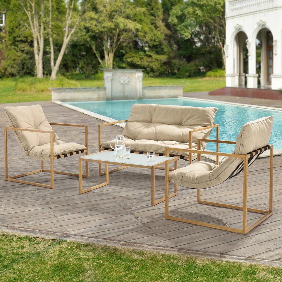 Casa.Pro Sitzgruppe Gartenmöbelset Gartenstühle Gartentisch Garten Sofa Lounge