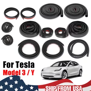 Tiras de sellado de puerta de maletero de coche para Tesla Modelo Y 3 Kit de reducción de ruido de viento Pilar A - Imagen 1 de 8