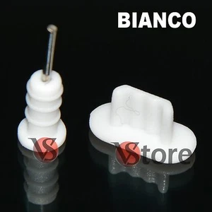 2 Stopper Pour IPHONE 5-5s-5c / Ipod 5/IPAD 4 E Mini IPAD Anti Puissiere Blanc - Zdjęcie 1 z 1