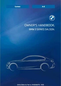 BMW 3 SERIES SALOON OWNERS MANUAL HANDBOOK ALL YEARS - NEW PRINT - FREE POSTAGE - Picture 1 of 10