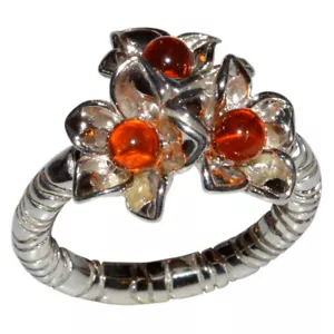 Auténtico anillo de plata esterlina 925 ámbar báltico 7,15 g N-A7561 s.9 - Imagen 1 de 1