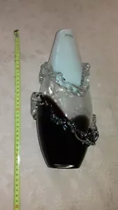 Besondere Murano Glas Vase Design Kordel Kaffee Murano Vase Vintage H 33 cm - Bild 1 von 10