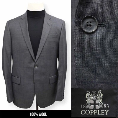 COPPLEY 1883 mens gray windowpane REDA WOOL sport coat suit jacket blazer 40 R - Image 1 of 4