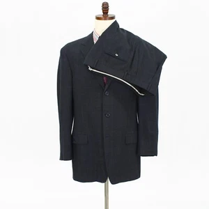 Joseph Abboud 43R 37x32 Gray Full Suit Check 3B Wool - Picture 1 of 15