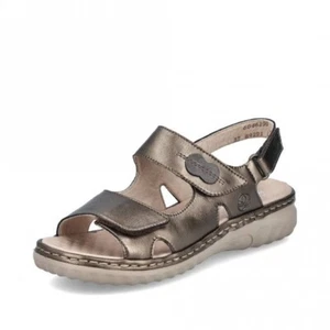 LADIES RIEKER 60462-90 BRONZE LEATHER SLING BACK FLAT SANDALS - Picture 1 of 10