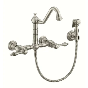 Whitehaus WHKWLV3-9402-NT Vintage III Plus 1.5 GPM Widespread - Nickel - Picture 1 of 12