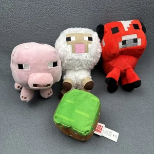 Lote de 4 peluches Mojang Minecraft cerdo, oveja bebé, seta musgo y bloque básico de hierba - Imagen 1 de 18