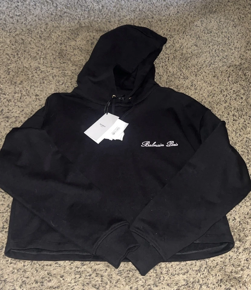Moletom com capuz Balmain cropped - Imagem 1 de 3