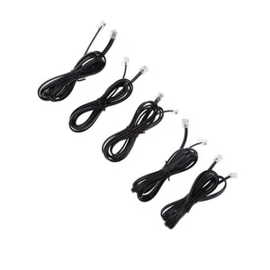 5 Pièces 6P6C RJ12 Mâle à Mâle Plat Droit Câble Téléphonique Fixe Cordon - Photo 1/1