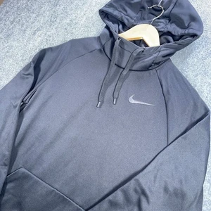 Nike Dri-Fit Sudadera con Capucha Para Hombres M Negro Pullover Cordón Sudadera Polar #AB620 - Imagen 1 de 7