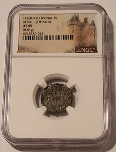 Livonia (Estonia) Johan III 1568-92 Schilling Reval Mint XF45 NGC - Picture 1 of 4