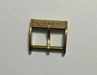 老式 NOS 1970 年代 CYMA 14 毫米镀金手表扣 — 第 1/2 张图片