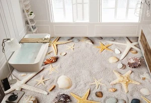 3D Beach Starfish K2159 Floor WallPaper Murals Wallpaper Mural Print Luna 2024 - Picture 1 of 11