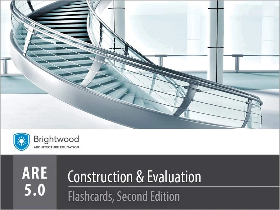 Architecture Flashcards Brightwood ARE 5.0 Construction & Evaluation 2nd Edition - Image 1 of 1