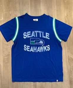 Seattle Seahawks 47 Brand Men’s Size Medium Blue Logo T-Shirt New Tee - Picture 1 of 6