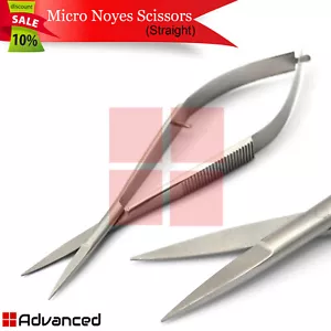 Medical Noyes Scissors Straight 11.5cm Micro Spring Action Shears Sharp Blade CE - Picture 1 of 2