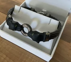 EFFY MEN’S TITANIUM BRACELET WITH 1/5 Carat Total Weight TSAVORITE GARNET - NEW - Picture 1 of 18