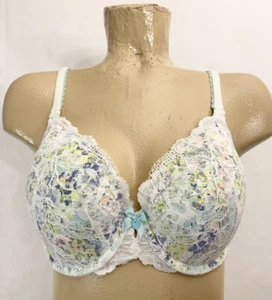 Body Victoria's Secret Lined Perfect Bra 34 DD 34DD Floral Lace Multicolored - Picture 1 of 9
